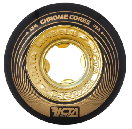 Ricta Chrome Cores Wheels Black Gold 53mm - Set of 4 - Sale