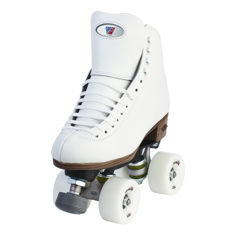 Riedell Quad Roller Skates - 120 Raven (White) Complete Skates - Sizes 8, 9, 9.5 Only - Sale