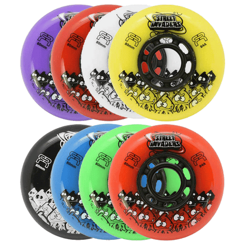 FR Street Invader 80mm Wheels Mulitiple Colors 4-Pack - Round Profile