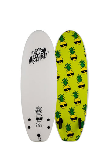 Wave Bandit "Ben Gravy" 4'10" Performer Twin Mini Surfboard - White