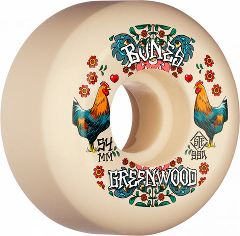 Bones Wheels Pro STF Greenwood Découpe 52 or 54mm V5 Sidecut 99a 4pk