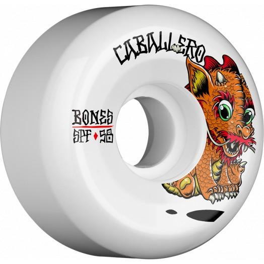 BONES SPF PRO CABALLERO BABY DRAGON 58MM WHEELS - WHITE (SET OF 4)