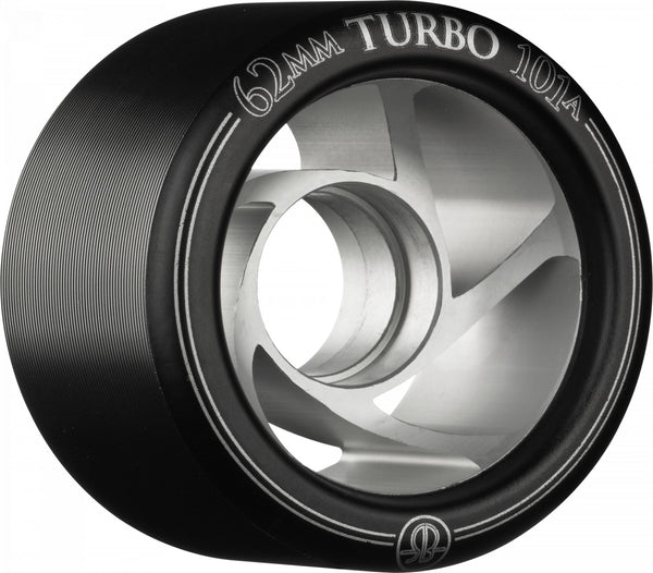 Rollerbones Turbo Wheel Clear Aluminum Hub 62mm 101a 8pk Black