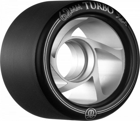 Rollerbones Turbo Wheel Clear Aluminum Hub 62mm 92a 8pk Black