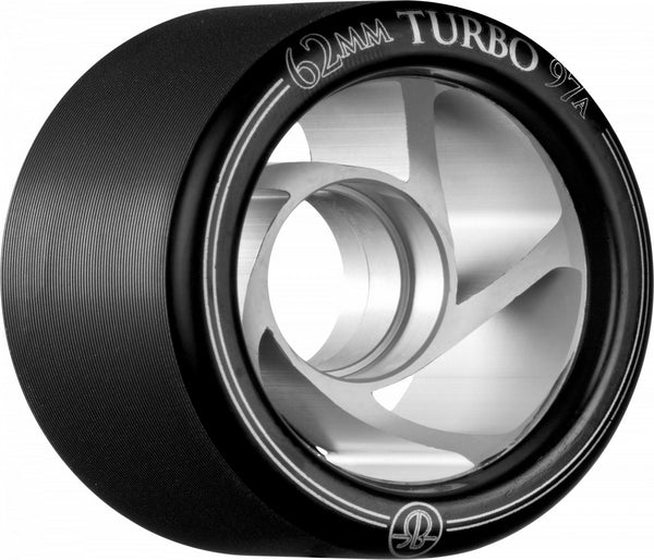 Rollerbones Turbo Wheel Clear Aluminum Hub 62mm 97a - 8pk Black - Sale