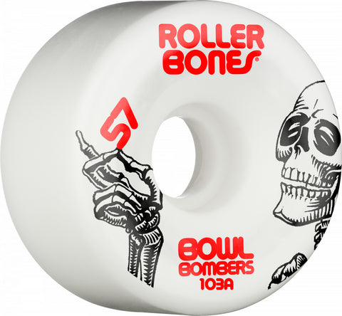 Rollerbones Bowl Bombers Wheels 57mm 103A 8pk White