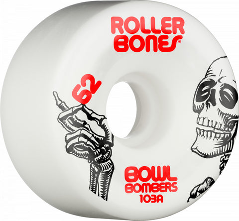 Rollerbones Bowl Bombers Wheels 62mm 103A 8pk White