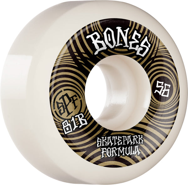 BONES WHEELS SPF Skateboard Wheels Ripples 56mm P5 Sidecut 81B 4pk White