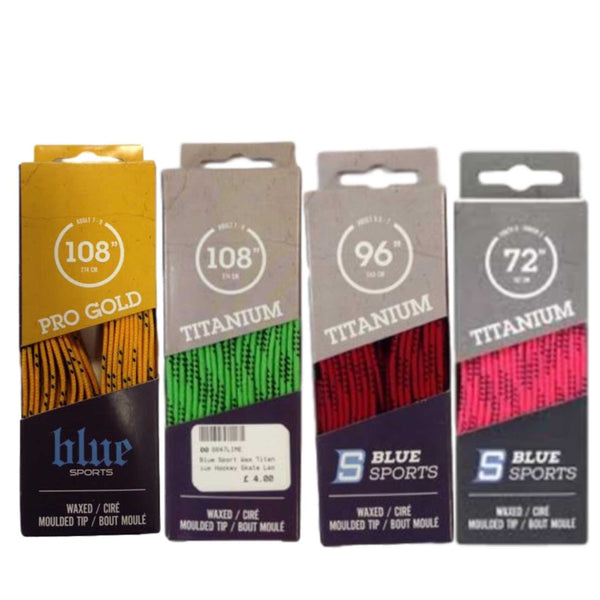 BLUE SPORTS TITANIUM WAX HOCKEY LACES | THURO