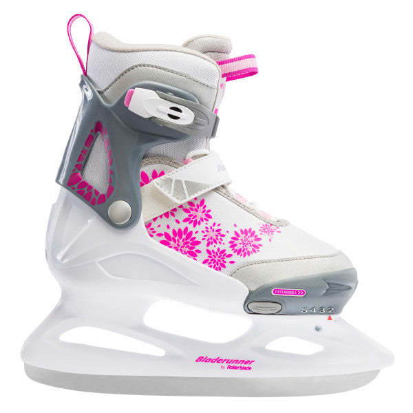 Bladerunner MICRO ICE G Skates - WHITE/PINK - 12J-2, 2-5, 5-8 Adjustable Size - Ice Skates - Sale