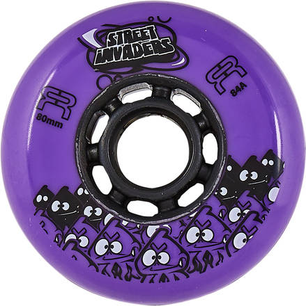 FR Street Invaders 76mm Wheels Round Profile 4-Pack - Purple