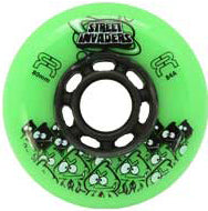 FR Street Invaders 76mm Wheels Round Profile 4-Pack - Green