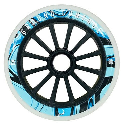 Ground Control GC 125mm Psych Wheel 85A 3-Pack - White/Blue
