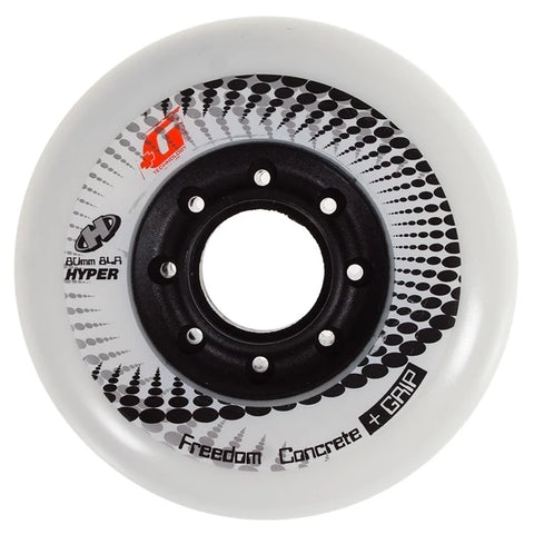 HYPER Concrete+G White 80MM 84A - Full Profile - 4 Pack