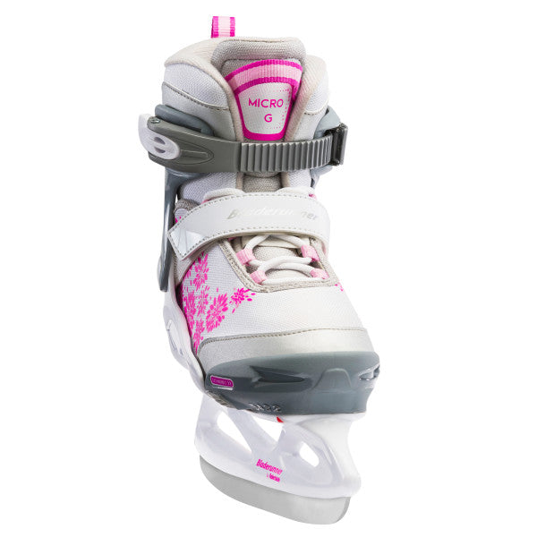 Bladerunner MICRO ICE G Skates - WHITE/PINK - 12J-2, 2-5, 5-8 Adjustable Size - Ice Skates - Sale