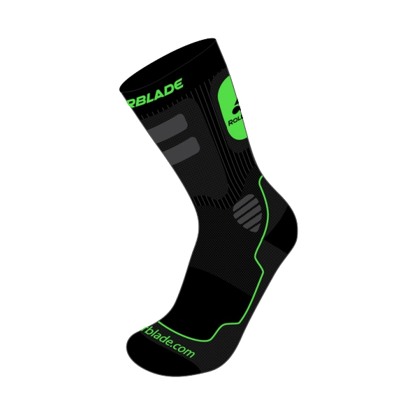 Rollerblade High Performance Socks Black/Green - Sale