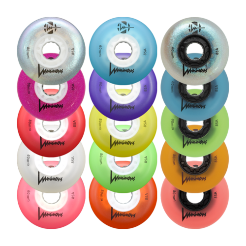 LUMINOUS - LED INLINE WHEELS - 72mm/85A x1 Multiple Colors 4-Pack