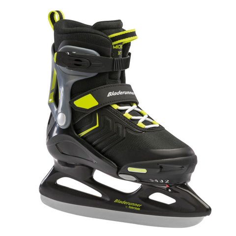 Bladerunner MICRO XT ICE Skates - BLACK/LIME - 12J-2, 2-5, 5-8 Adjustable Size MicroXT - Sale