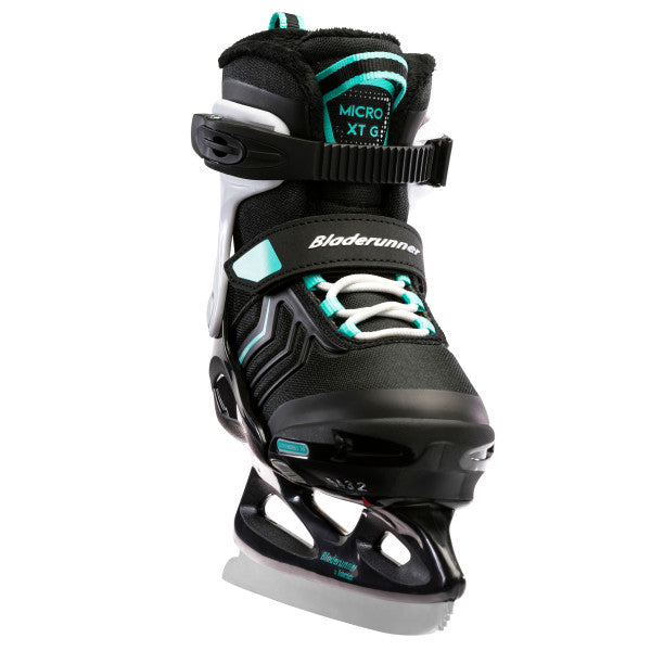 Bladerunner MICRO XT ICE G Ice Skates - BLACK/LIGHT TEAL - 12J-2, 2-5, 5-8 adjustable