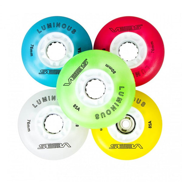 Seba Luminous LED Wheels 76mm/85a Multiple Colors 4-Pack - Sale