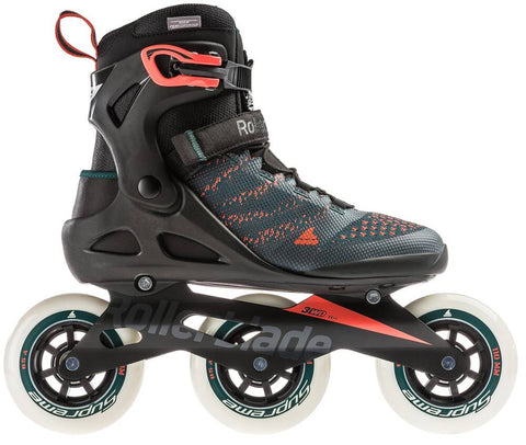 Rollerblade Macroblade 110 3WD Inline Skates 2020- Teal Green/Orange Burst - Super Sale