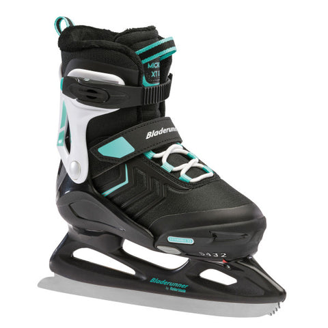Bladerunner MICRO XT ICE G Ice Skates - BLACK/LIGHT TEAL - 12J-2, 2-5, 5-8 adjustable